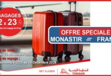 Aero-News.org : Voyager l’esprit léger – Tunisair double votre franchise bagages entre Monastir et la France