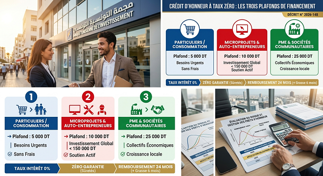 Crédit d’honneur à taux zéro en Tunisie