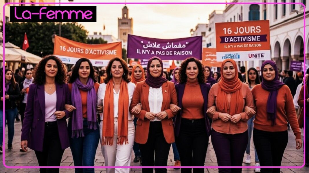 campagne-des-16-jours-dactivisme-2026-en-tunisie-مفماش-علاش-briser-la-culture-du-blame-et-proteger-les-survivantes-La-femme